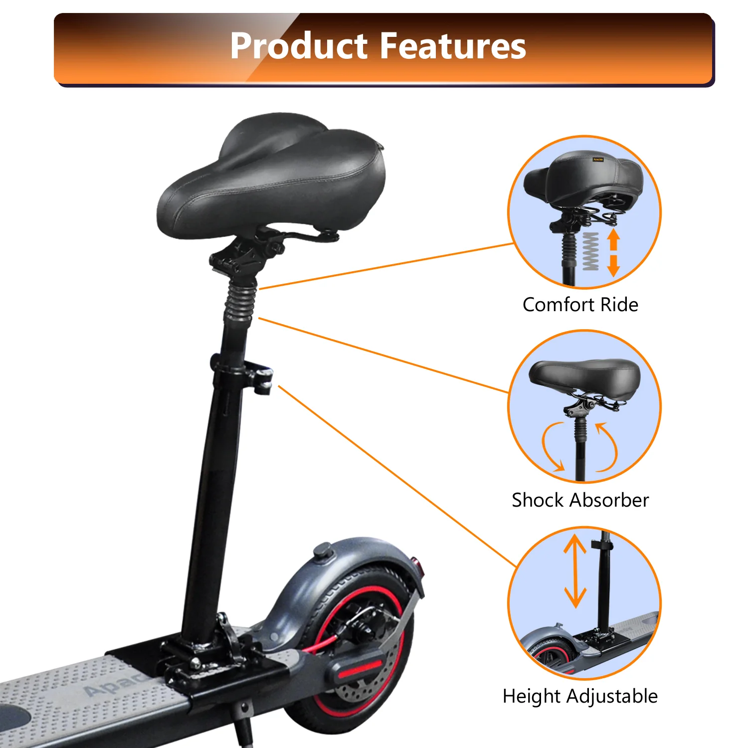 Apachie Adjustable Electric Scooter Seat - Image 6