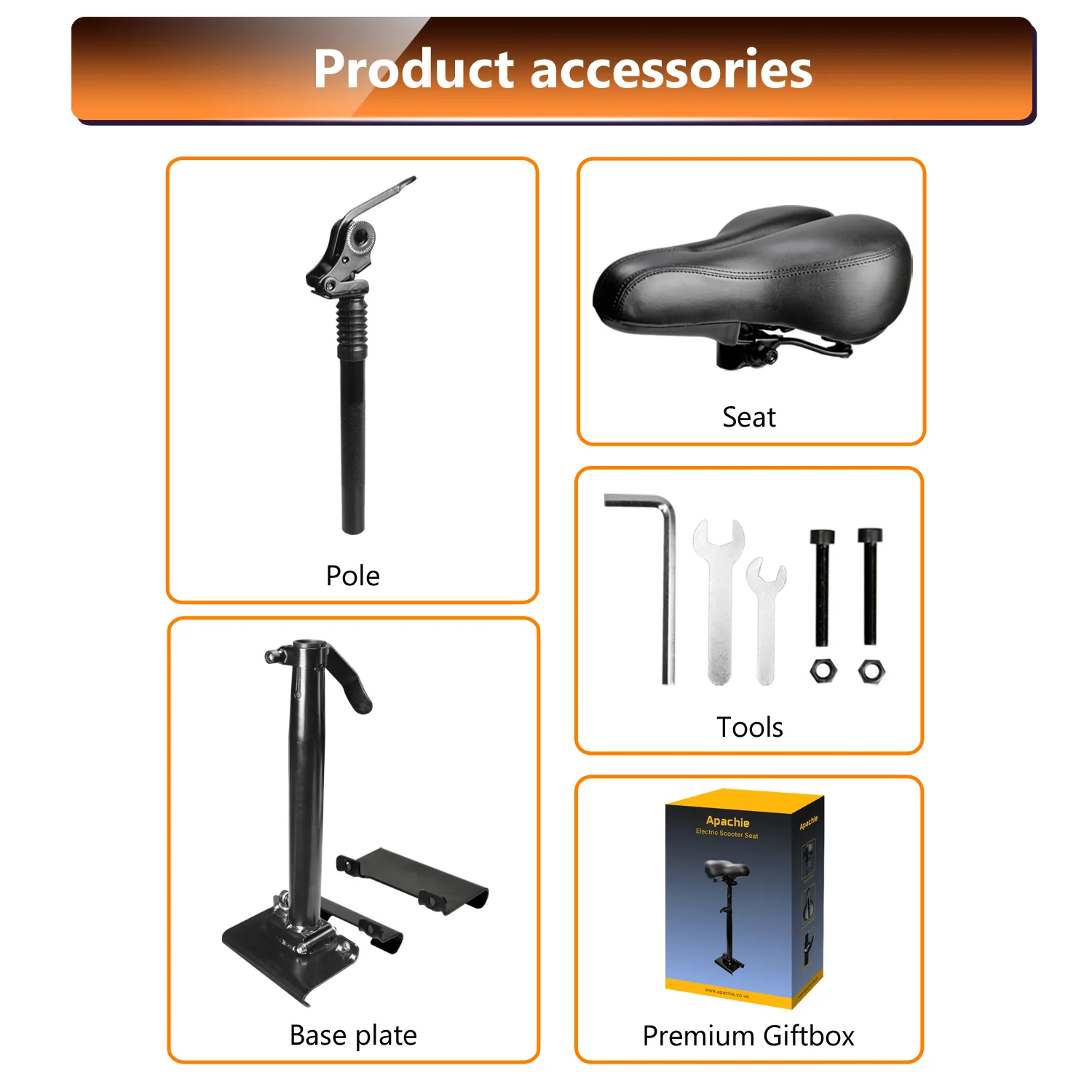 Apachie Adjustable Electric Scooter Seat - Image 7