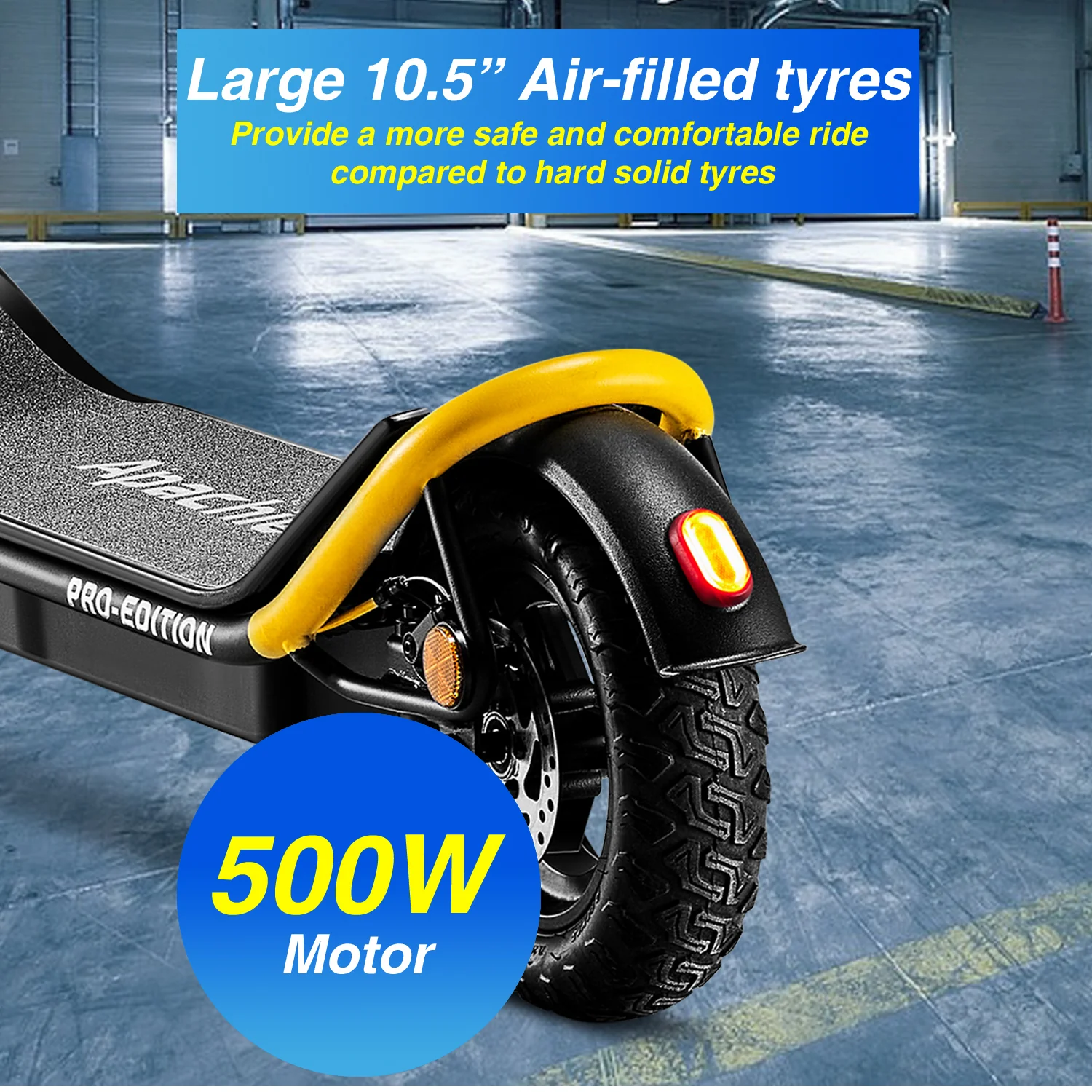 Apachie 500W Pro Edition Adult Electric Scooter - YELLOW - Image 8