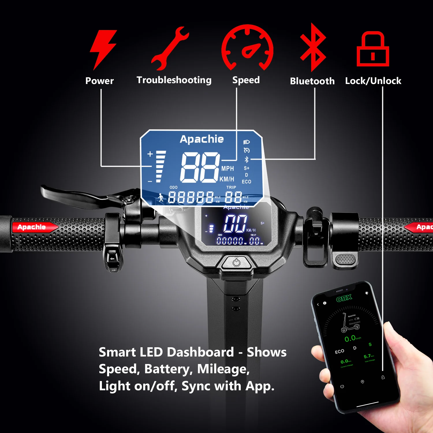 Apachie 500W XTS Adult Electric Scooter - Image 4